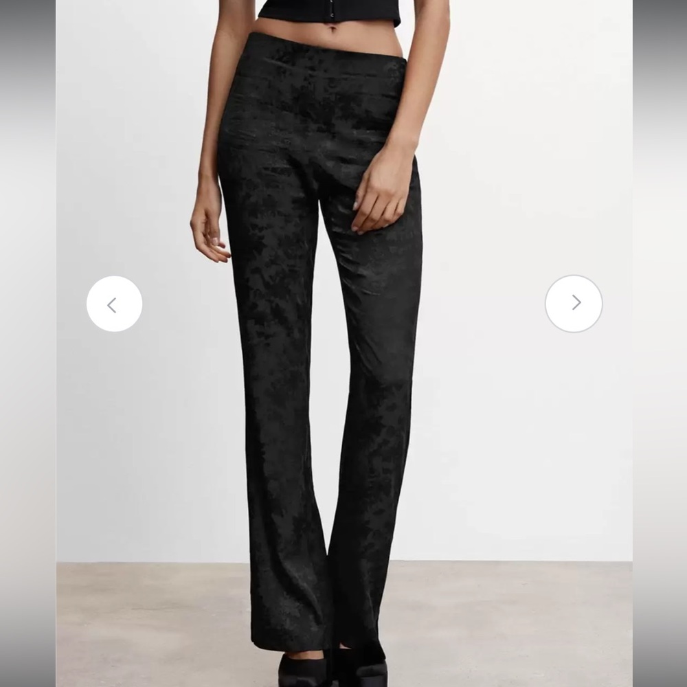 Mango Jacquard Satin Suit Pants